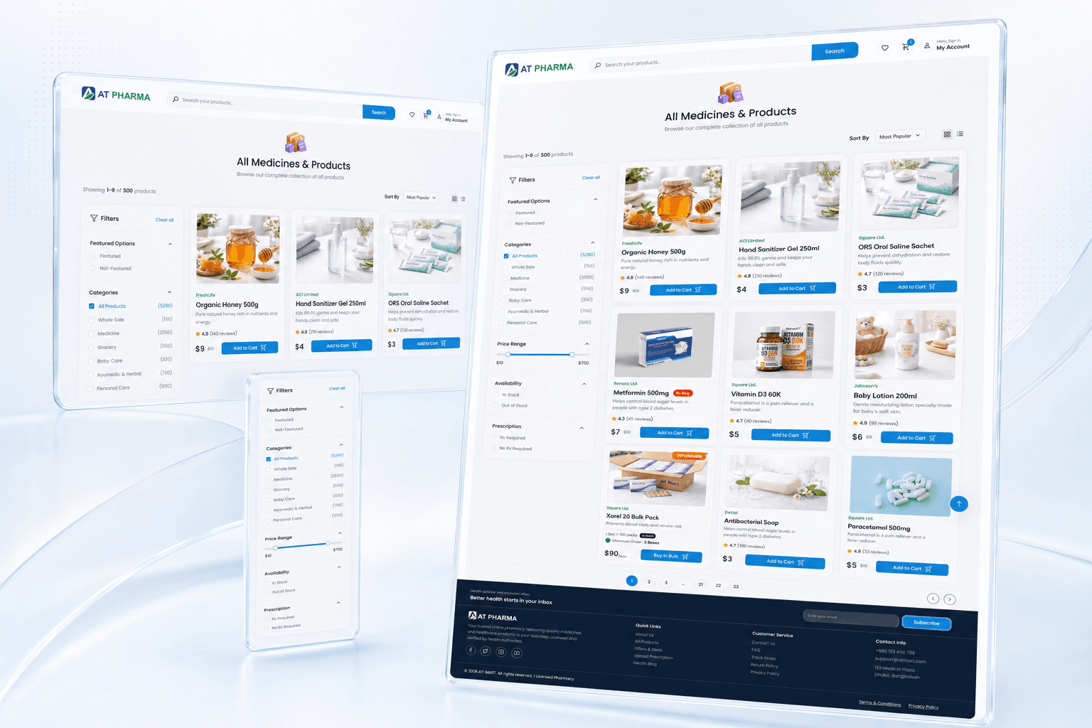 AT-Pharma pharmacy e-commerce website